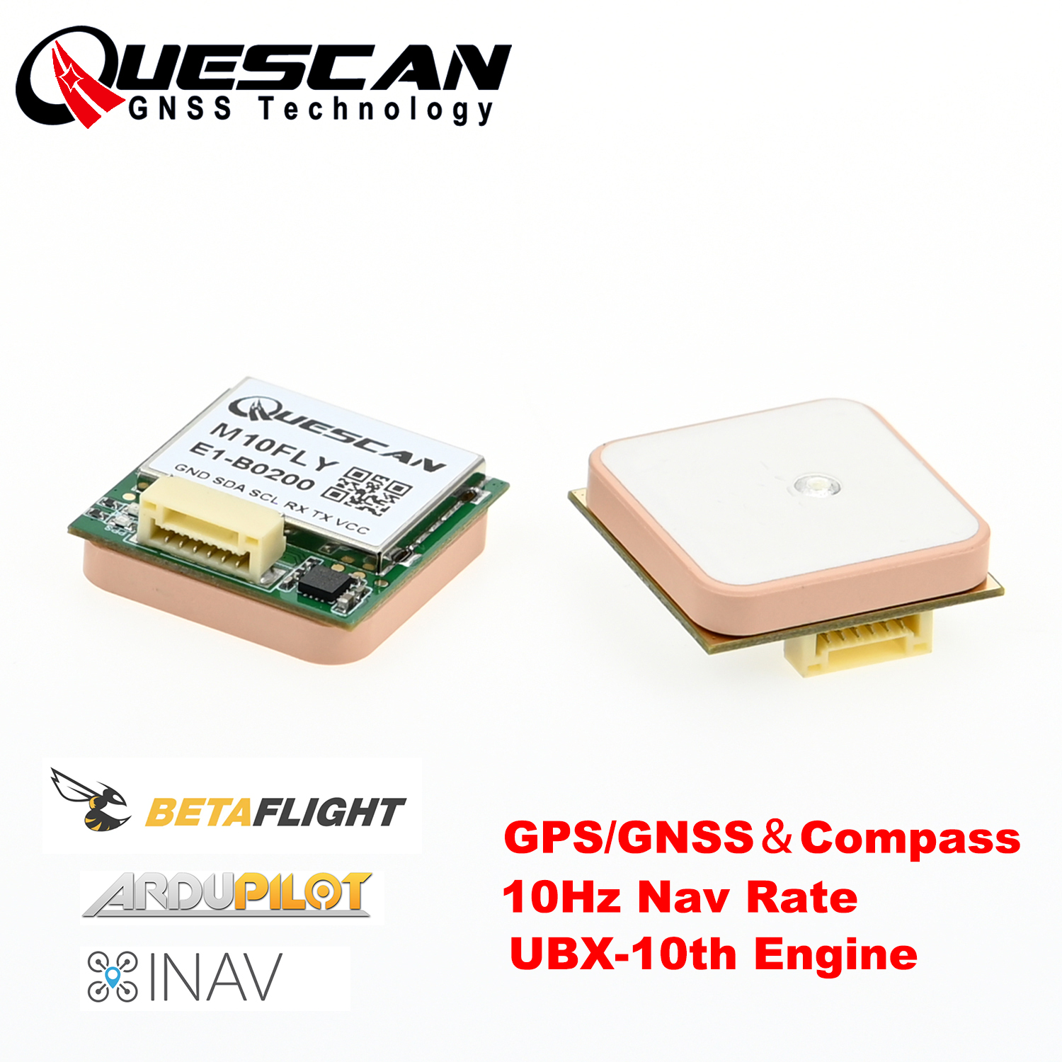 Drone Compass - Quescan 25mm*25mm M10FLY 10Hz M10 GPS