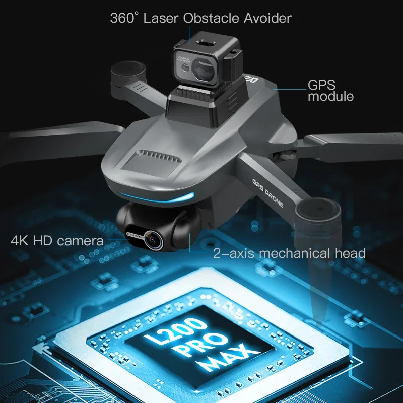 L200 PRO MAX Drone 4K 2-Axis P - Drone Gps Module recension och pris