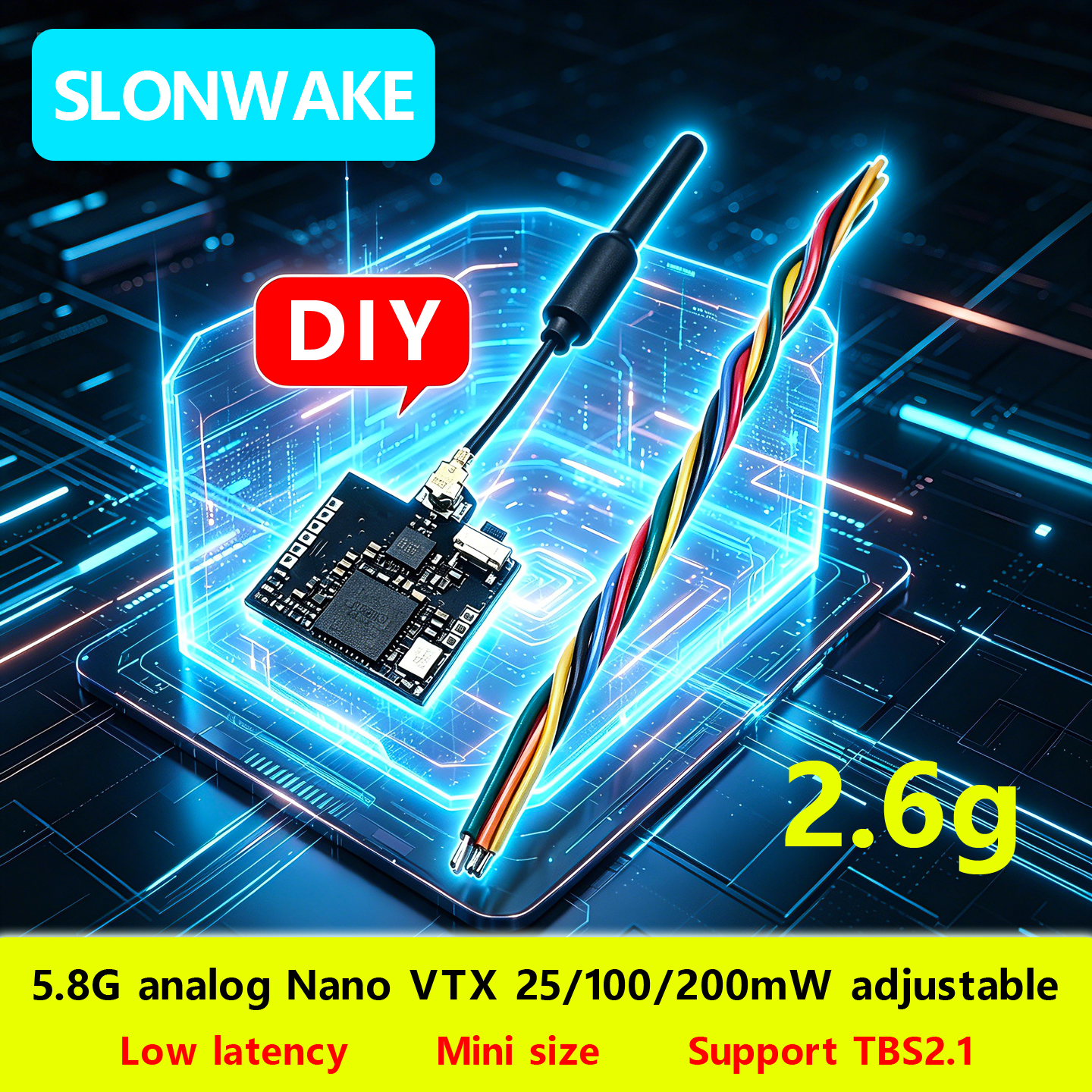 SLONWAKE Nano 5.8G 48CH 200mW  - Drone Frame recension och pris