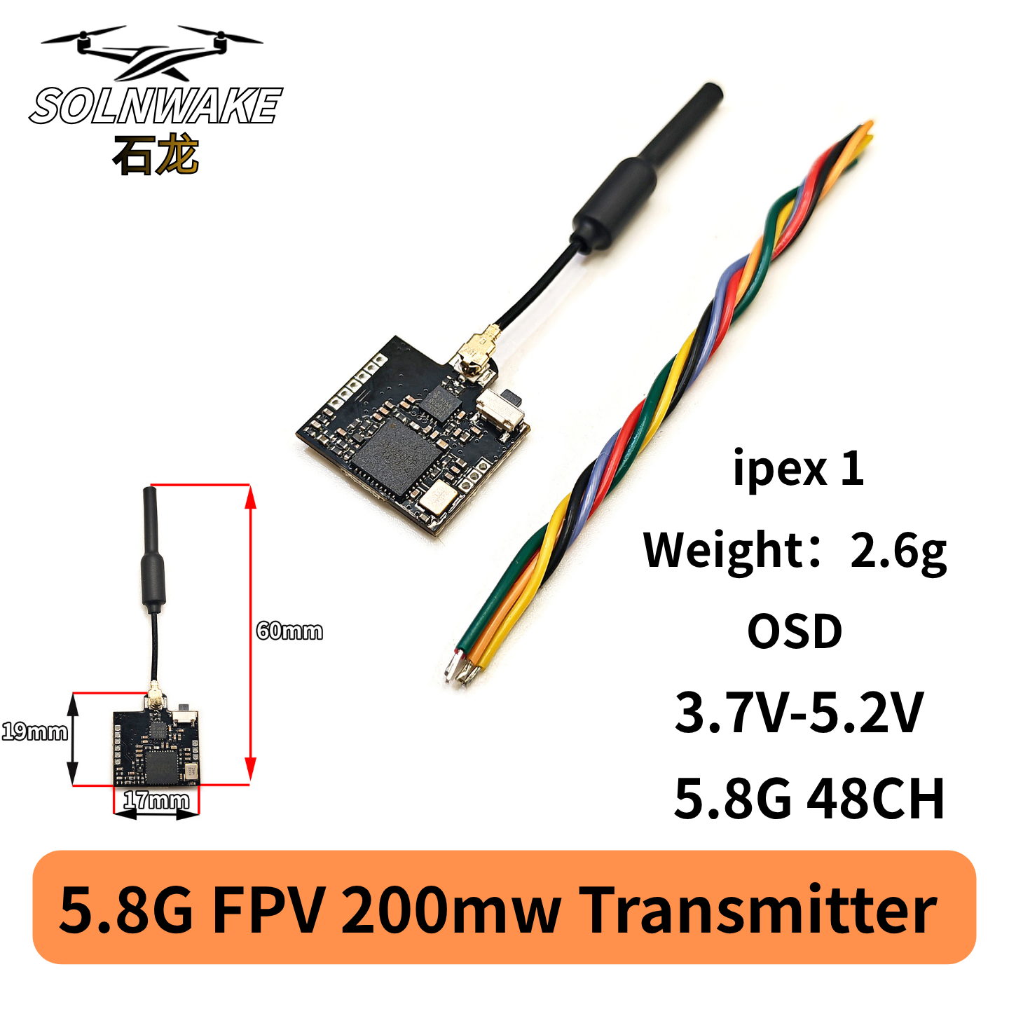 SLONWAKE Nano 5.8G 48CH 200mW  - Drone Frame recension och pris