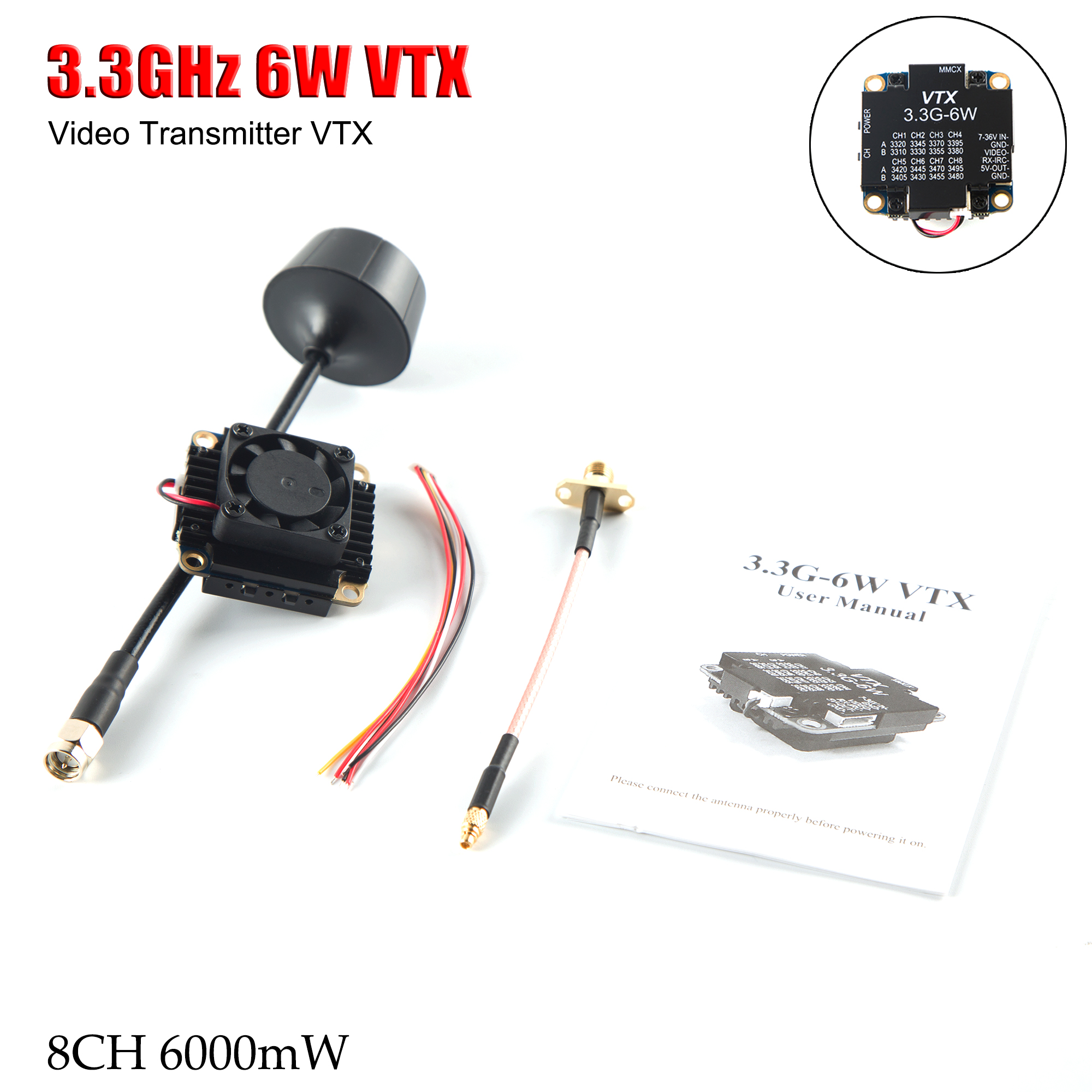 FPV Video Transmitter 3.3G 6W  - Drone Transmitter recension och pris